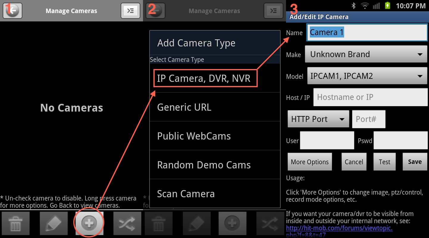add camera on sricam device viewer