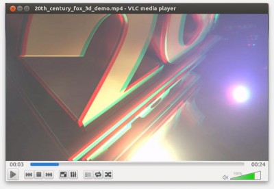 VLC in Anaglyph mode